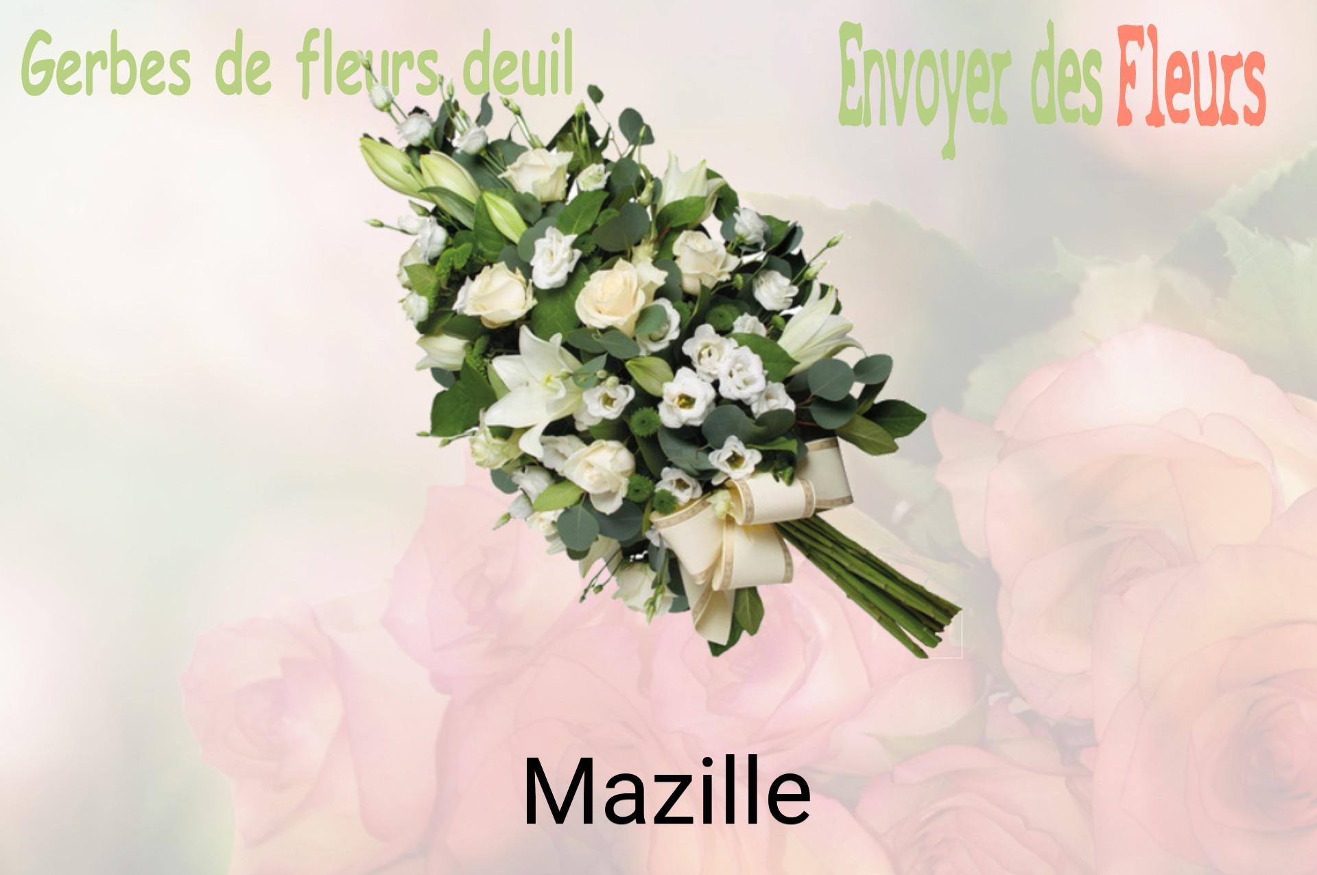 Gerbe de fleurs de deuil livrée à Mazille
